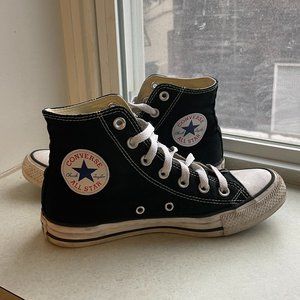 Black Converse High Tops - Women's 7, Men's 5